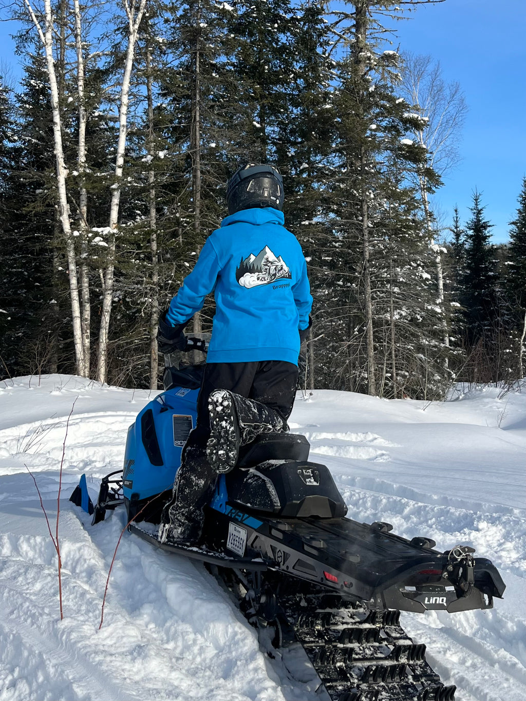 Hoodie à capuche ski-doo bleu cyan