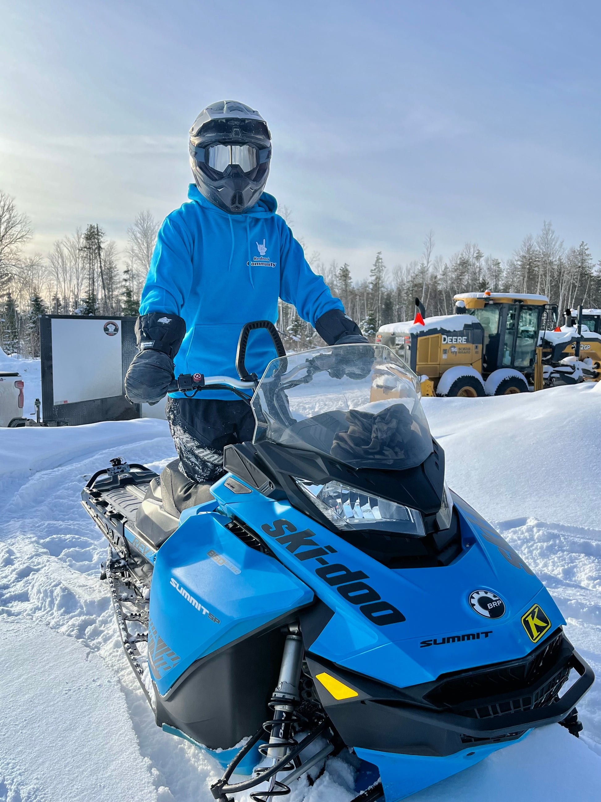 Hoodie à capuche ski-doo bleu cyan