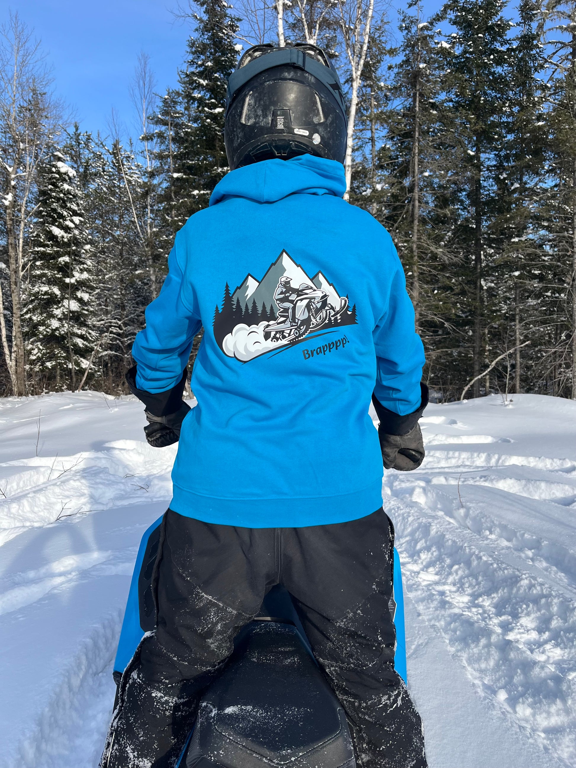 Hoodie à capuche ski-doo bleu cyan