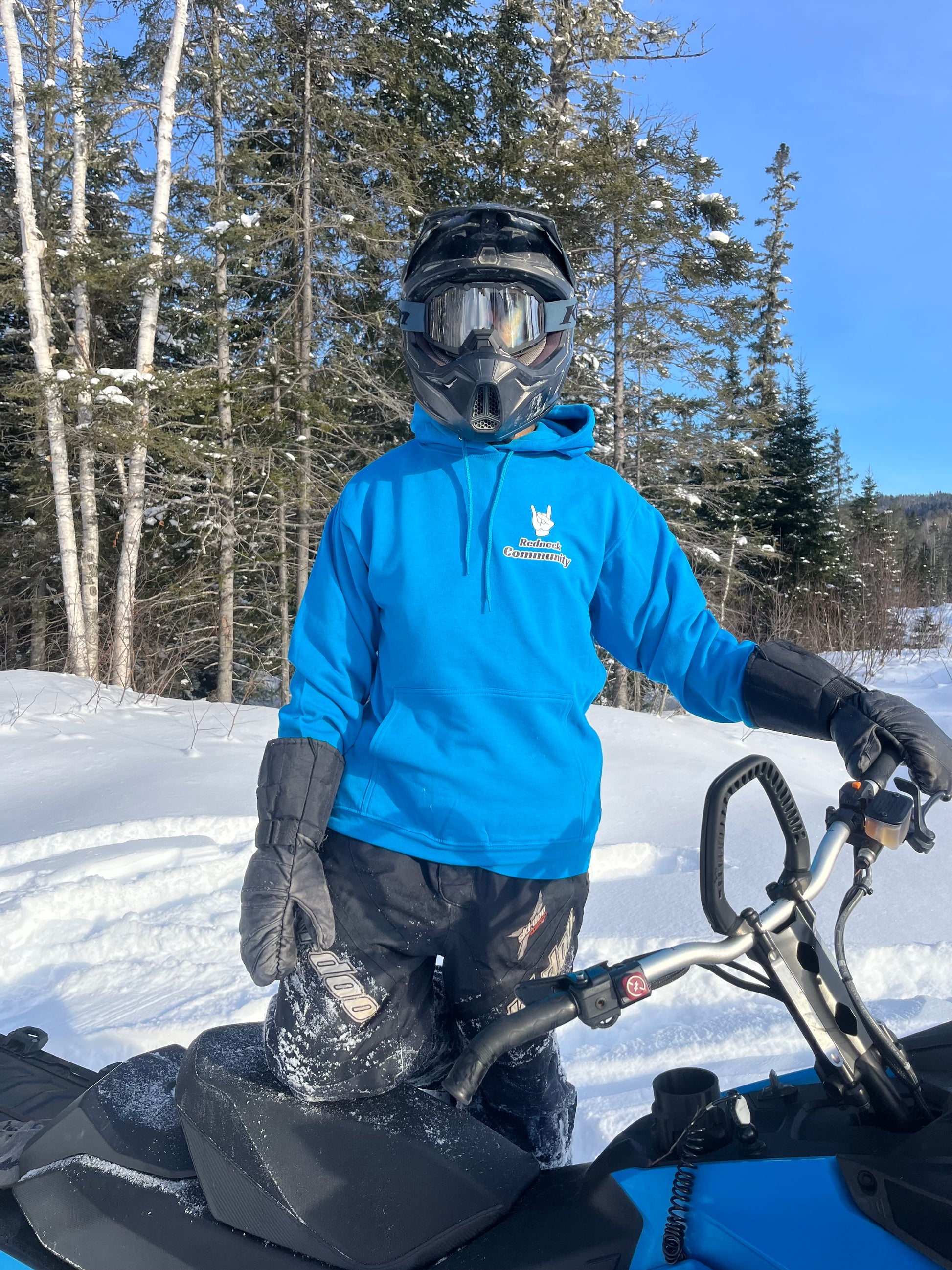 Hoodie à capuche ski-doo bleu cyan